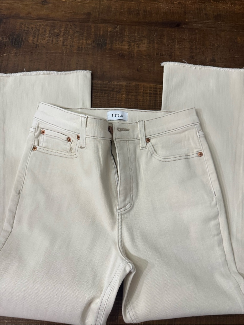Pistola Lennon Off-White Crop Boot Jeans Size 29 EUC